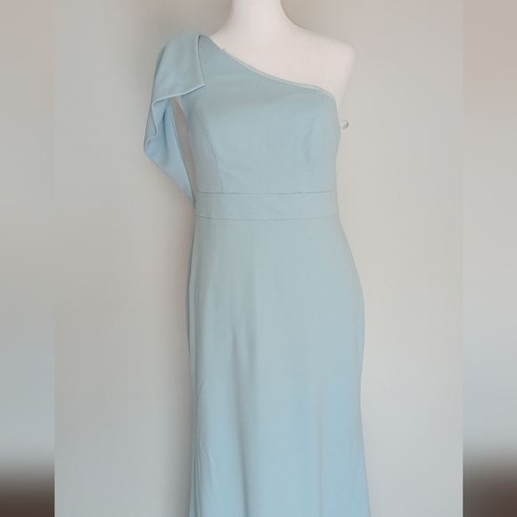 AZAZIE  One-Shoulder Light Blue Dress - Picture 2 of 11
